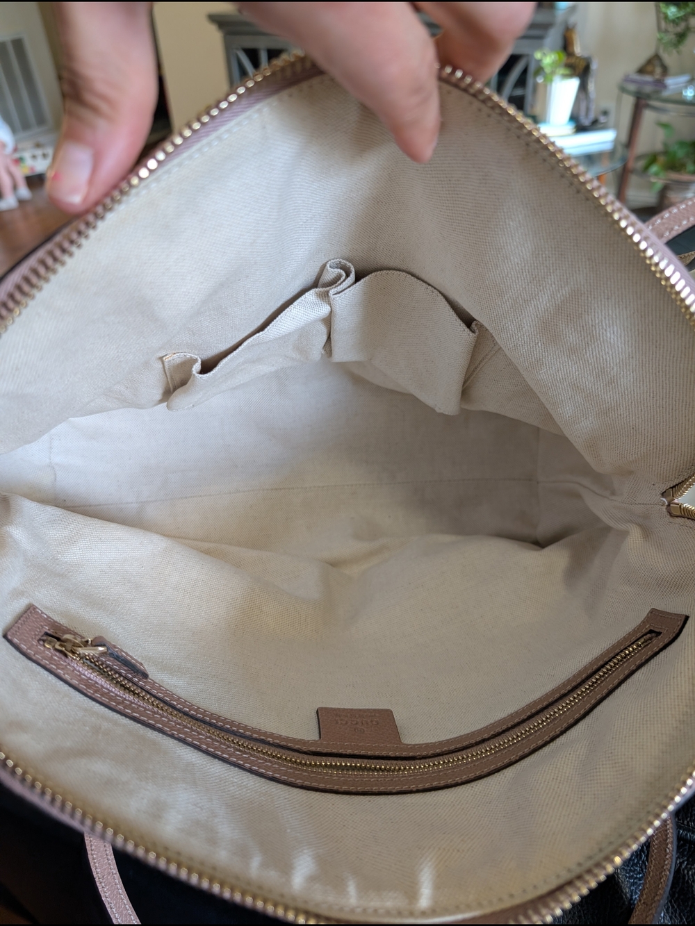 Gucci Pink GG Canvas Top-Handle Tote - Picture 14 of 17